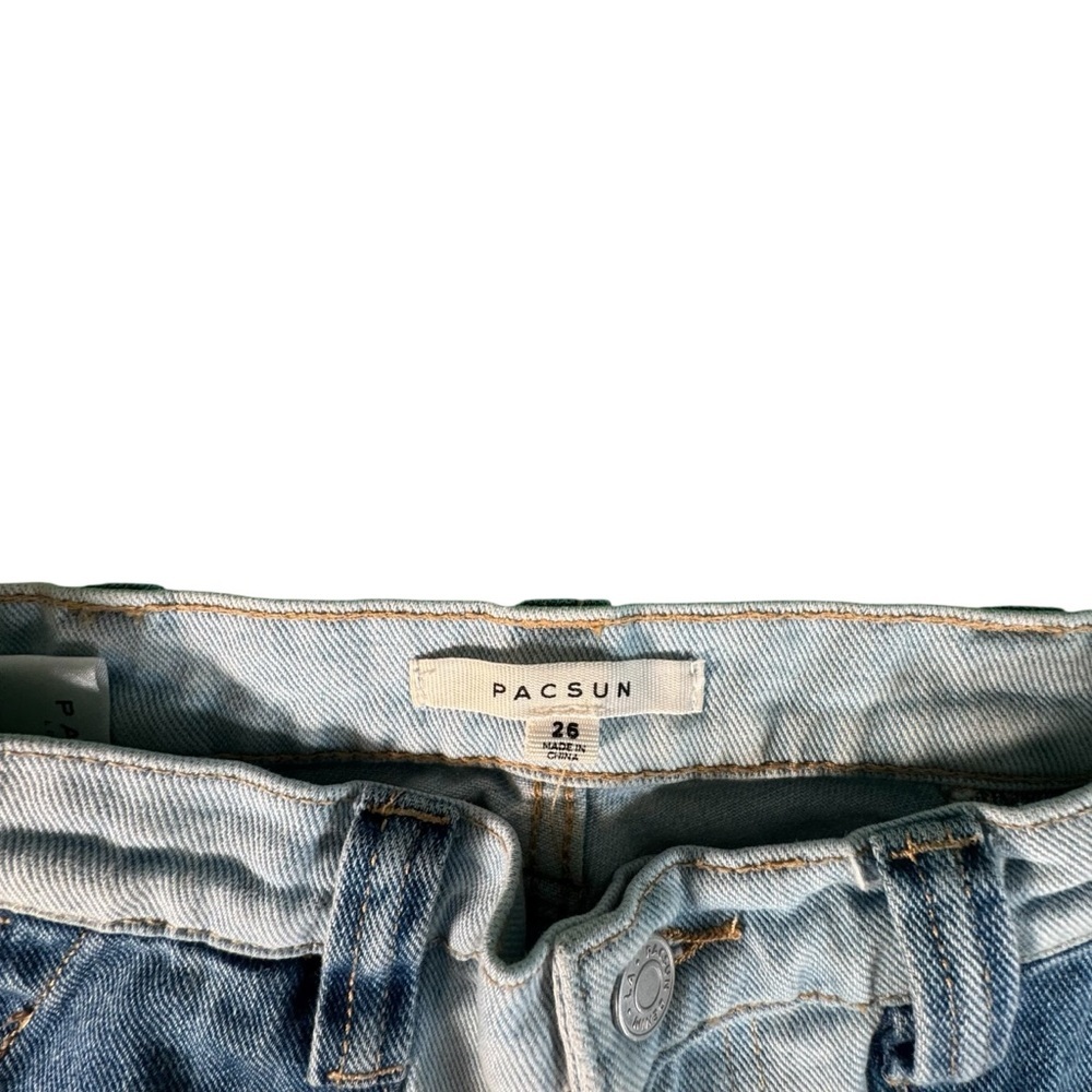 PacSun Cargo Jeans Womens Size 26 Two Tone Denim Wide Leg Y2K Utility Pants - Picture 6 of 11